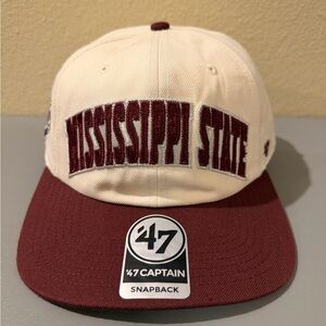 Mississippi State Bulldogs ‘47 Captain Snapback Hat Cream Maroon NCAA OSFA NWT